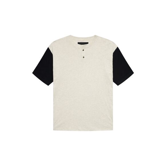 Fear Of God 3/4 Sleeve Cream Cotton Henley Tee Size M